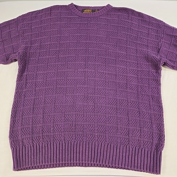 Vintage 90s Eddie Bauer Cable Knit Sweater Mens XL Tall Fisherman Crewneck - Picture 4 of 11